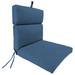 Jordan Manufacturing 44 x 22 McHusk Capri Blue Solid Rectangular Outdoor Chair Cushion with Ties and Hanger Loop