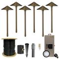 VOLT Max Spread Brass Path Light 6-Pack Kit with Transformer
