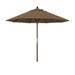 California Umbrella 9 ft. Wood Market Umbrella Pulley Open Marenti Wood-Olefin-Woven Sesame