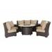 Patio Resort Lifestyles Bermuda Canvas Heather Beige Circular Sofa Set - 6-Piece