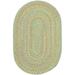 Rhody Rug Playful Indoor/Outdoor Braided Area Rug Lime 4 x 6 Oval Synthetic Polypropylene Solid Reversible 4 x 6 Outdoor Indoor Ivory