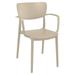 Compamia Lisa Outdoor Dining Arm Chair in Taupe Finish