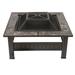 Pure Garden 32-Inch Outdoor Steel Fire Pit with Screen Cover and Poker (Bronze)