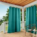 Exclusive Home Curtains Indoor/Outdoor Solid Cabana Grommet Top Curtain Panel Pair 54x84 Dark Teal