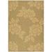 SAFAVIEH Courtyard Adrian Floral Indoor/Outdoor Area Rug 6 7 x 6 7 Round Gold/Natural