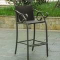 International Caravan Valencia Bar Height Wicker Resin Patio Chair - Set of 2