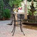 Noble House Alfresco Outdoor 37 Bronze Cast Aluminum Round Bar Table