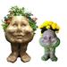 Homestyles Stone Wash Sister Suzy Q & Baby the Muggly Face Humorous Statue Planter Pot