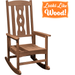 PolyTEAK Carved Back Outdoor Rocking Chair All Weather Resistant Comfortable 20.25 Inch Seat Ergonomic Porch Rockers for Backyards Fire Pits (Brown)