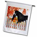 3dRose Precious Cat and Horse Sharing a Moment of Friendship Behind a Picket Fence in Autumn Polyester 2 3 x 1 6 Garden Flag