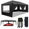 Zimtown Outdoor Easy Pop Up Tent Party Canopy Gazebo with 6 Walls 10 x 20 Black