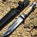 10 Silver Stainless Steel Hunting Knife Brown Wood Handle with Sheath