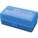 MTM 50 Round Flip-Top Rifle Ammo Box .22-250 22/6mm/7mm BR & More Blue