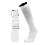 Pro Line Softball Socks and Belt Combo (White Medium)