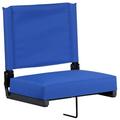 Flash Furniture Grandstand Comfort Seats by Flash - 500 lb. Rated Lightweight Stadium Chair with Handle & Ultra-Padded Seat Blue