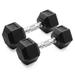 Gymenist 15 lb Rubber Hex Dumbbell Pair