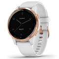 Garmin vÃ­voactiveÂ® 4S Rose Gold Stainless Steel Bezel with White Case and Silicone Band