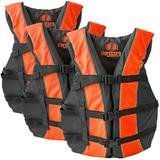 Hardcore Water Sports Hardcore life jacket 3 pack paddle vest for adults; Coast Guard approved Type III PFD life vest flotation device; Jet ski wakeboard hardshell kayak life jacket; Ideal extra pon