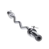 CAP Barbell 47 In. Olympic EZ Curl Bar with Collars 200lb Capacity Chrome