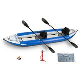 Sea Eagle 420X Explorer Inflatable Kayak- Fishing Touring Camping Exploring & White Watering-Self Bailing Removable Skeg Drop Stitch Floor- Pro Carbon Package
