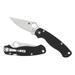 SPYDERCO PARA-MILITARY2 FOLDER 3.4 CPMS30V FLAT GROUND PLAIN G10 BLACK