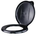 Ozark Trail Portable Outdoor Snap on Toilet Seat Cover with Folding Lid Black