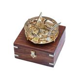 Brass Round Sundial Compass 6 - Brass Sundial Compass - Brass Compass - Nautical Decoration - Nautical Gift - Brand New