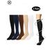 Luxtrada 2 Pairs Knee High Compression Socks for Men and Women - made for Best Running Athletic Sports Travel (White L/XL)
