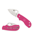 SPYDERCO SQUEAK FOLDER 2 N690CO SS CLIP POINT PLAIN BLADE FRN PINK