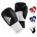 Adidas Boxing and Kickboxing Gloves - Hybrid 100 - for Men and Women - for Punching Fitness and Heavy Bags - Black/White 16oz