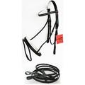 Horse English Padded Leather COB Riding Jumping Adjustable Bridle 803460WHC