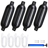 Yescom Boat Fenders 4 Pack 6.5 x23 Inflatable Boat Buoy Bumper Kit Pontoon Docking Marine Protector