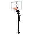 First Team Jam Turbo-BP Steel-Glass In Ground Adjustable Basketball System44; Kelly Green
