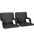 Stadium Seat Chair 2 Pack- Bleacher Cushions with Padded Back Support Armrests 6 Reclining Positions and Portable Carry Straps By Home-Complete