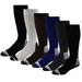 6 Pairs Pack Moderate ( 15-20 mm Hg ) Sports Travelers Anti-Fatigue Graduated Compression Knee High Socks 10-13