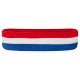 Suddora Adult Striped Sweatband Headband Red White and Blue