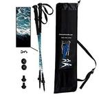 York Nordic Lightweight Adjustable Walking Poles - Lightweight Adjustable and Collapsible - Includes Rubber Feet and Travel Bag - Ocean Design - Great for Walking - 8 oz Each - Hiking Style Grips