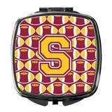 Letter S Football Maroon and Gold Compact Mirror