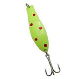 Doctor Spoon Casting Series 7/8 oz 3-3/4 Long - Yellow-Red Fire Dots/Glow