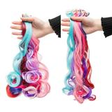 S-noilite 22 Multi-Colors Clip in Hair Extensions Highlights Straight for Women and Kids