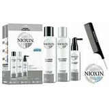 Nioxin System 1 STARTER KIT for Natural Hair & Light Thinning 3-piece TRIO Kit (with Sleek Steel Pin Tail Comb) (System 1 KIT) -