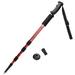 Crown Sporting Goods Shock-Resistant Adjustable Trekking Pole and Hiking Staff Multi-Colored