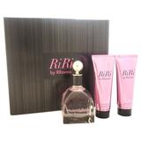 Riri By Rihanna Perfume Gift Set For Women 3.4Oz Edp Spray 3Oz Body Lotion 3Oz Bath & Shower Gel 4 Pieces
