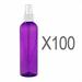 MoYo Natural Labs 8 oz Spray Bottles Fine Mist Empty Travel Containers BPA Free PET Plastic for Essential Oils and Liquids/Cosmetics (100 Pack Purple)