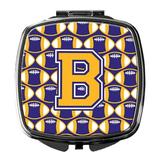 Letter B Football Purple and Gold Compact Mirror CJ1064-BSCM