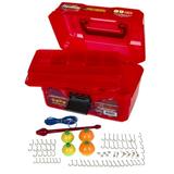 Flambeau Outdoors Ike Bigmouth Tackle Box Kids Tackle Box 89 Piece Kit Red Plastic 8.75 inches long