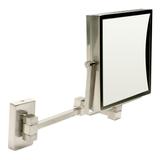 ALFI brand ABM8WS-BN 8 Square Wall Mounted 5x Magnify Cosmetic Mirror