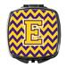 Letter E Chevron Purple and Gold Compact Mirror CJ1041-ESCM