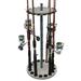 Rush Creek Creations 16 Round Fishing Rod/Pole Storage Floor Rack Barn Wood Finish - Features Traditional Wood Center Post - No Tool Assembly