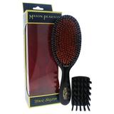 Mason Pearson Junior Mixture Bristle Nylon & Rubber 10 Oval Cushion Hair Brush with Cleaning Brush Black 2 Piece